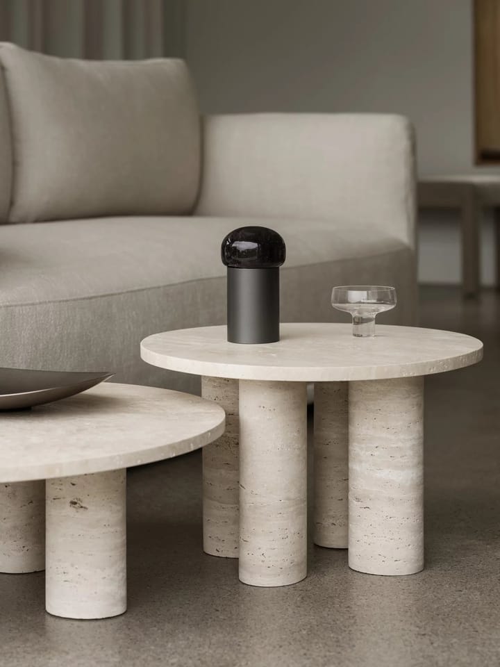 Mesa auxiliar Volos S, Ø52 cm, Travertino blomus