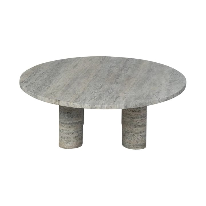 Mesa de centro Volos L, Ø75 cm, Travertino Plata blomus