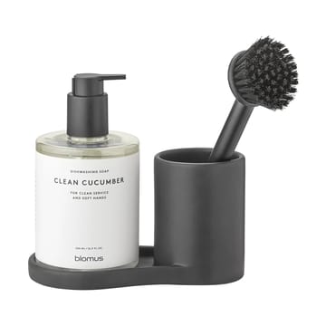 Portacepillos y jabonera Piro - Negro - blomus