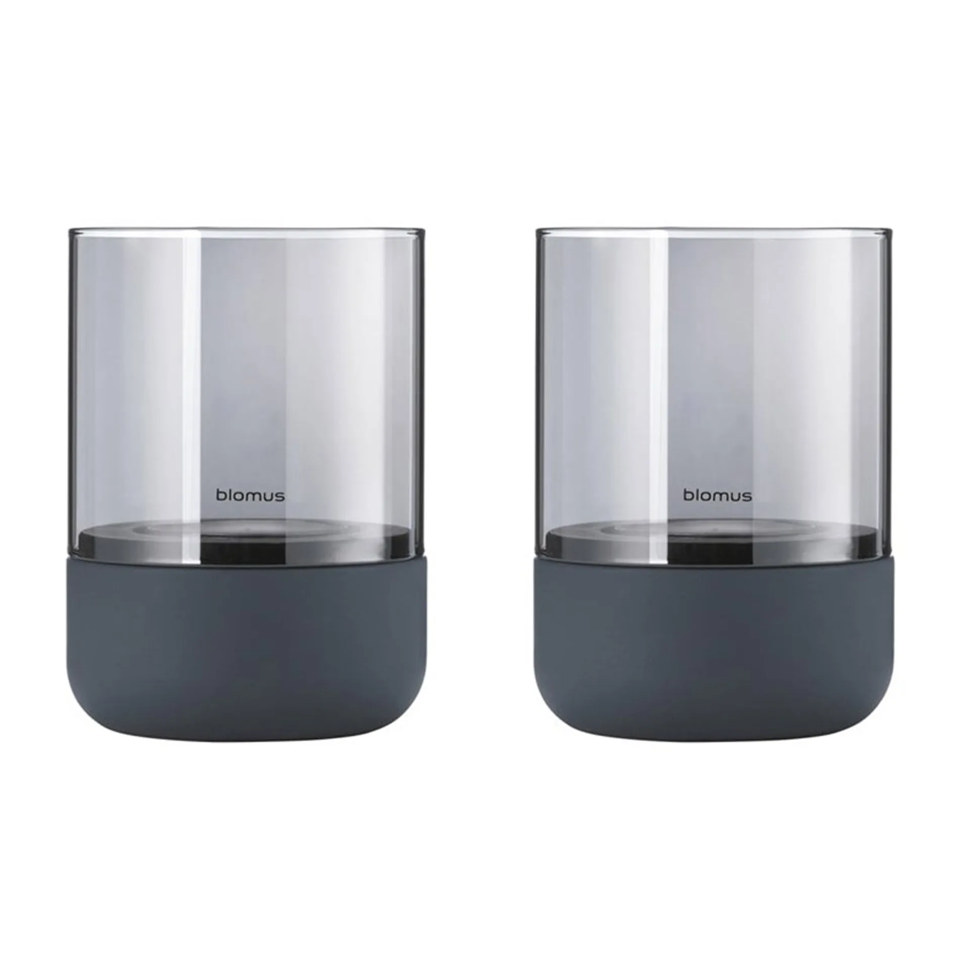 Portavelas Calma Ø7 cm, set de 2, Steel grey-smoke blomus