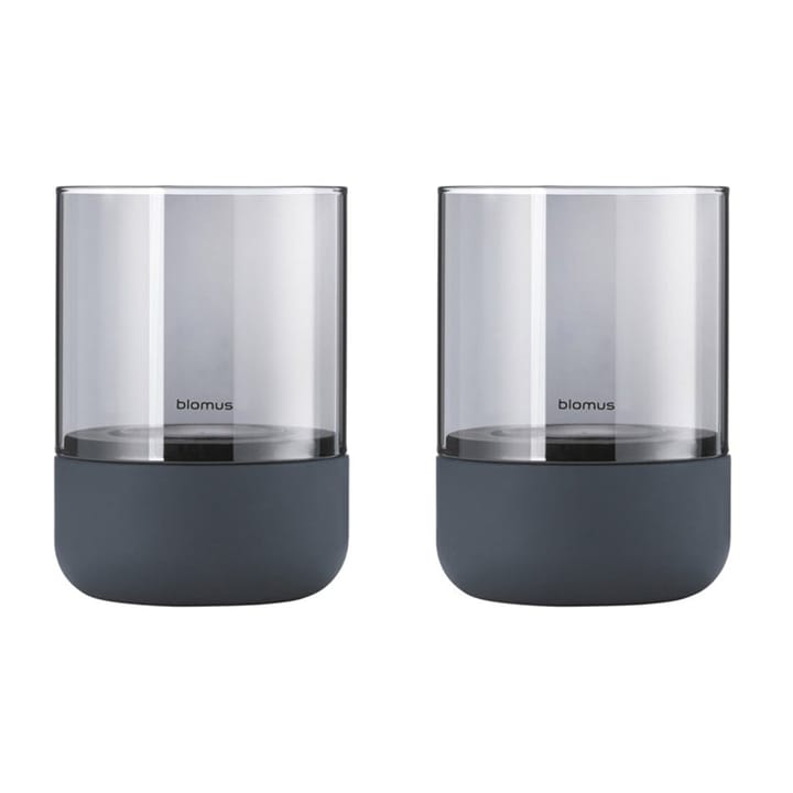 Portavelas Calma Ø7 cm, set de 2, Steel grey-smoke Blomus