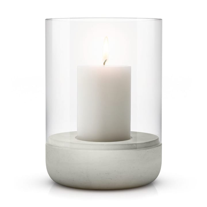 Portavelas con vela gruesa Calma Ø15 cm, Light grey Blomus