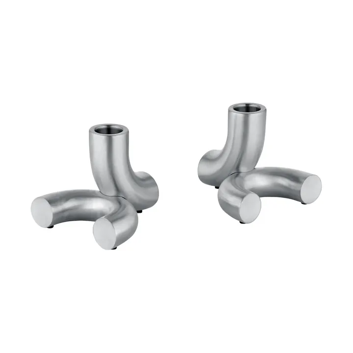 Portavelas Doodle, 2-pack - Acero inoxidable mate - blomus
