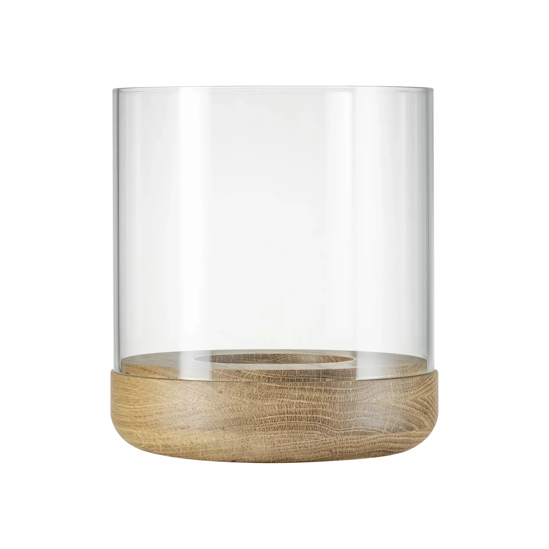 Portavelas Lanto lanterna XL Ø26,5 cm, Transparent-oak blomus