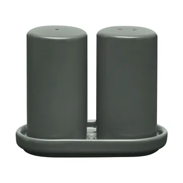 Salero y pimentero Pilar, 2 piezas - Agave Green, Ø4,5 x 11,5 cm - blomus