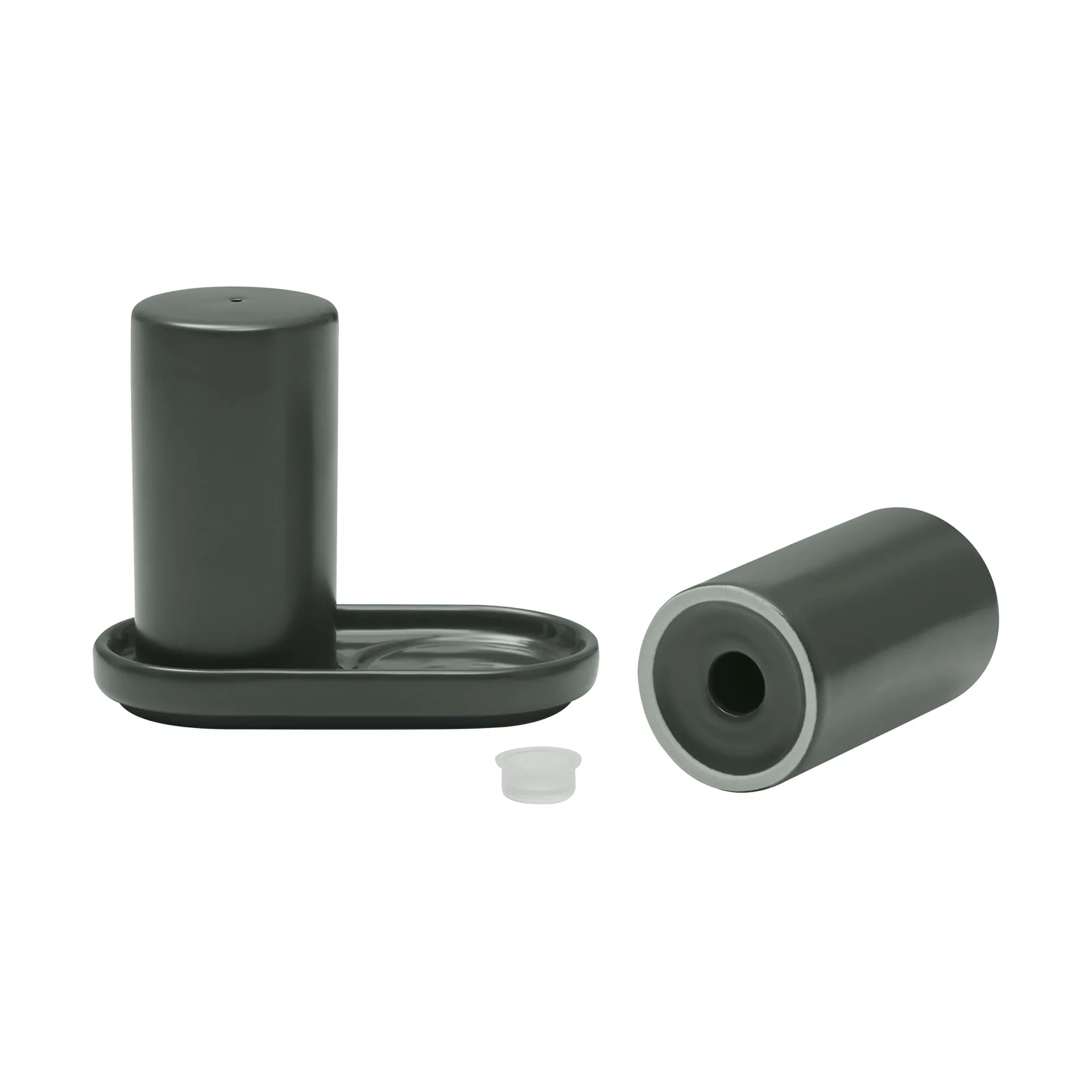 Salero y pimentero Pilar, 2 piezas, Agave Green, Ø4,5 x 11,5 cm blomus