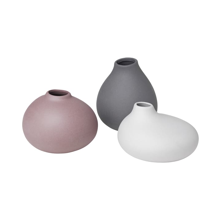 Set de 3 jarrones Nona - Pewter-micro chip-bark - blomus