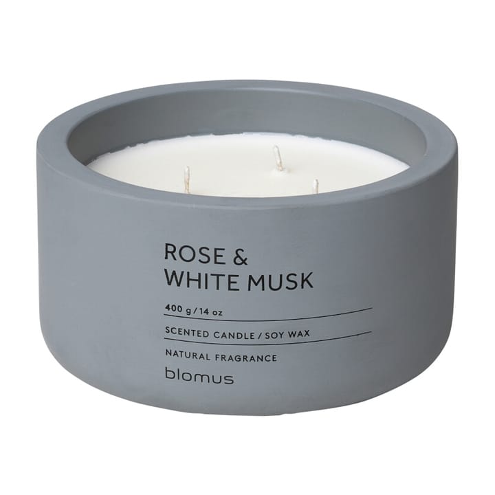 Vela perfumada Fraga 25 horas - Rose & White Musk-Flintstone - Blomus