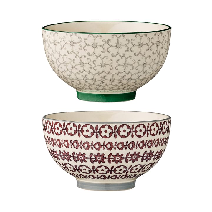 2 Boles Karine  Ø 13,5 cm - verde-rojo - Bloomingville