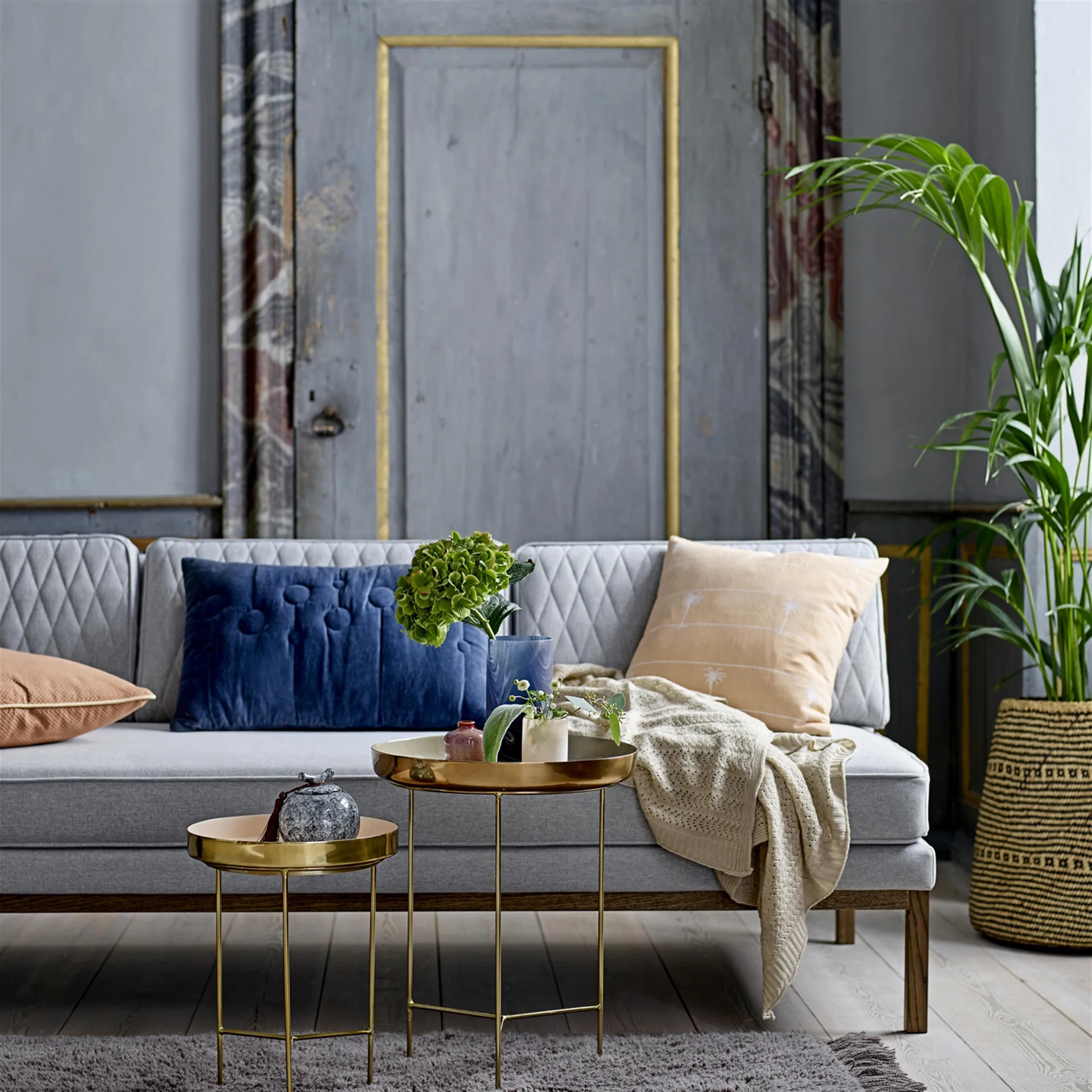 2 Cestas de algas Bloomingville, natural-gris Bloomingville