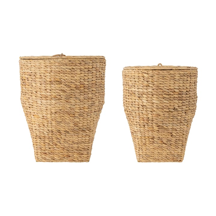 2 Cestos de lavandería Kaise con tapa, Jacinto de agua Bloomingville