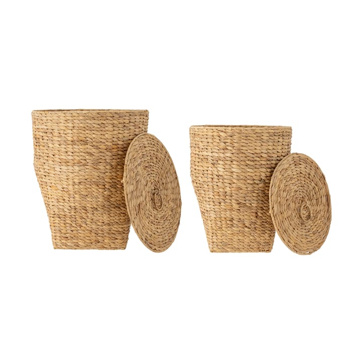 2 Cestos de lavandería Kaise con tapa, Jacinto de agua Bloomingville