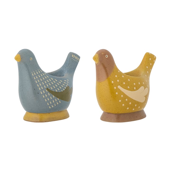 2 Hueveras Birdy, Blue-yellow Bloomingville