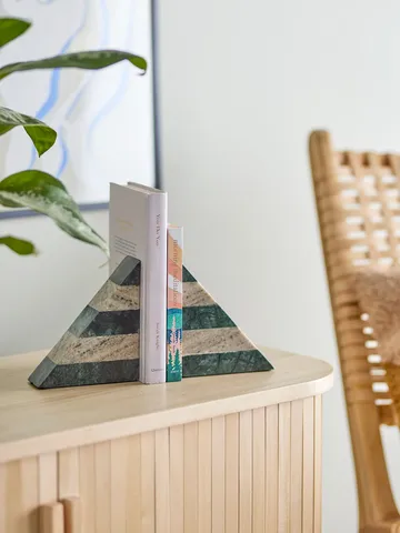 2 Soportes para libros Abir - Verde-mármol blanco - Bloomingville