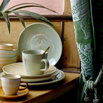 2 Tazas con platillo Miami 6 cm - Bloomingville