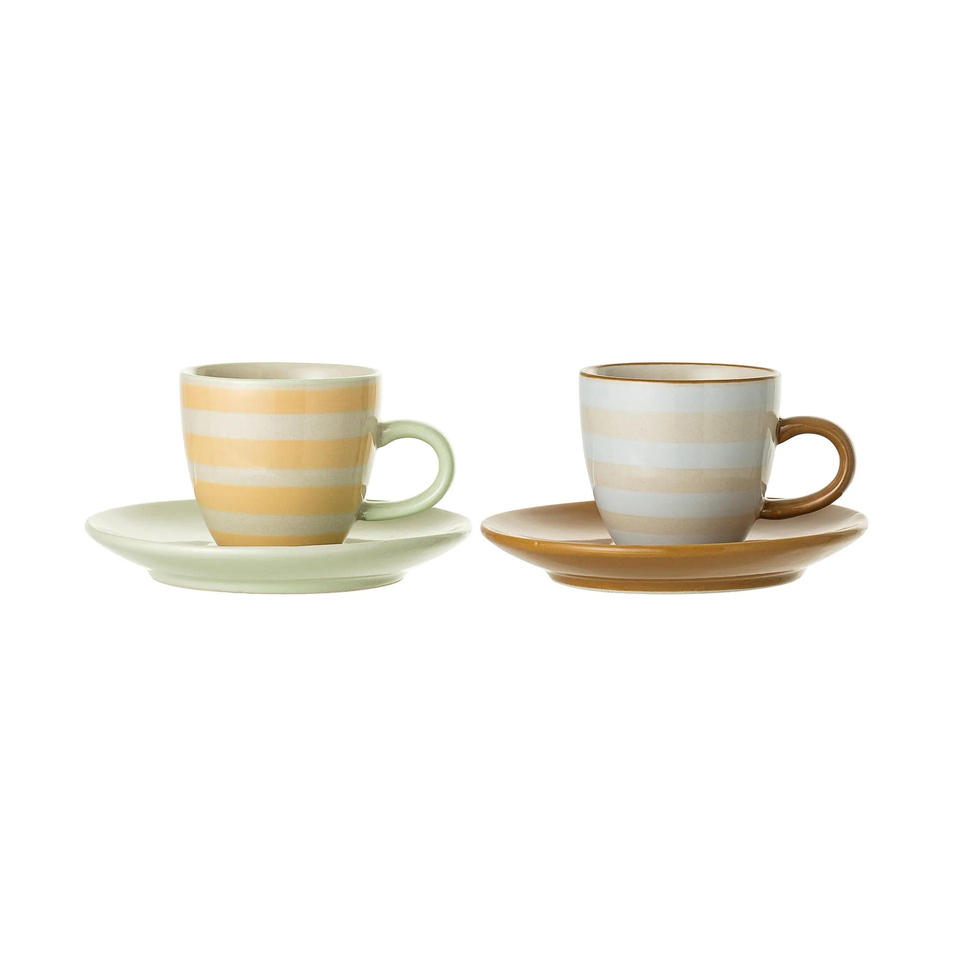 2 Tazas con platillo Miami 6 cm Bloomingville