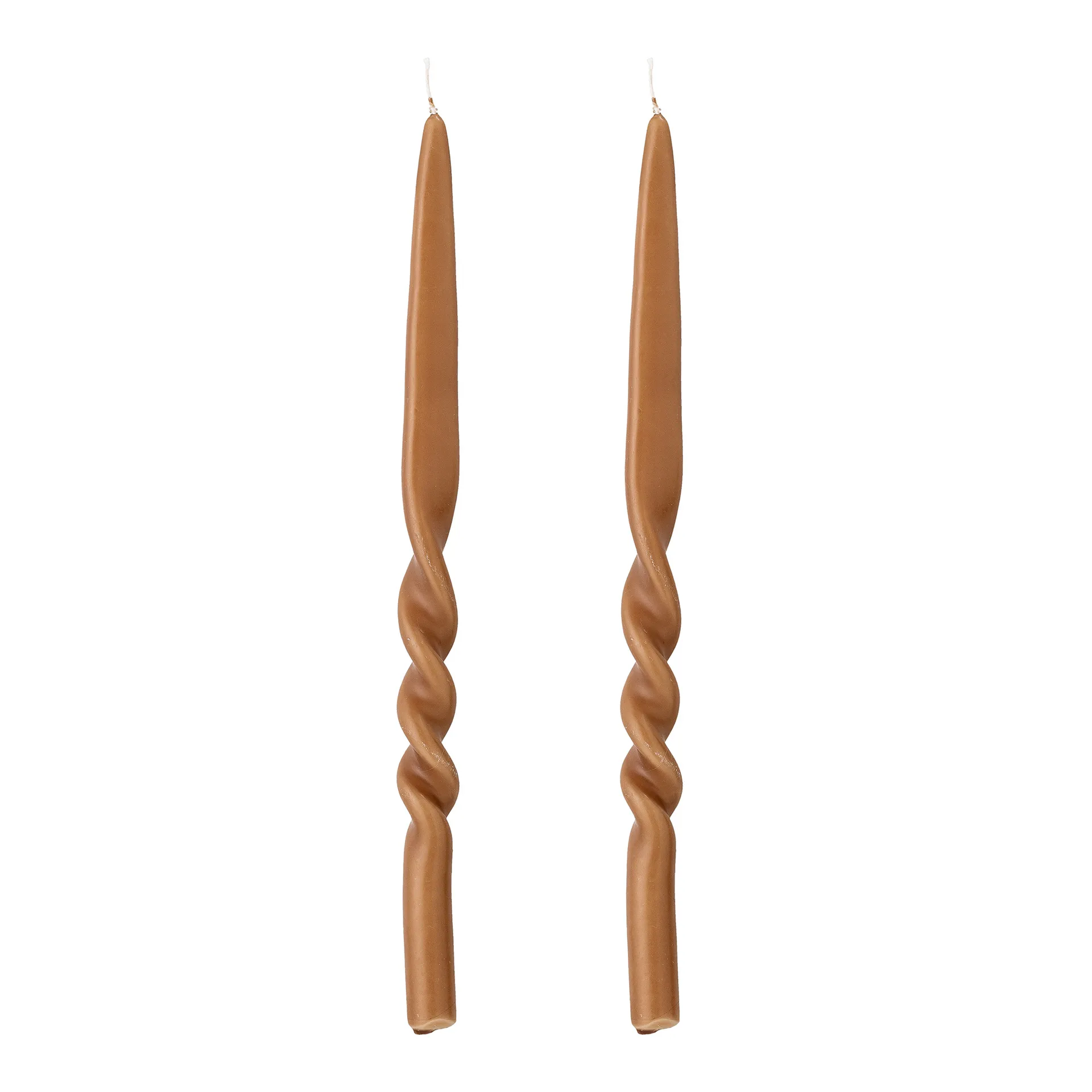 2 Velas Twist, marrón Bloomingville