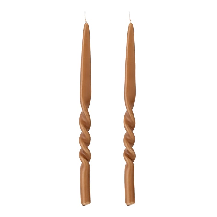 2 Velas Twist, marrón Bloomingville