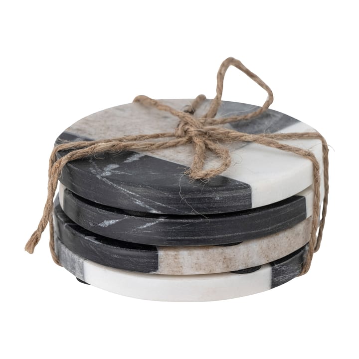 4 Posavasos Izabella Ø10 cm, mármol gris Bloomingville