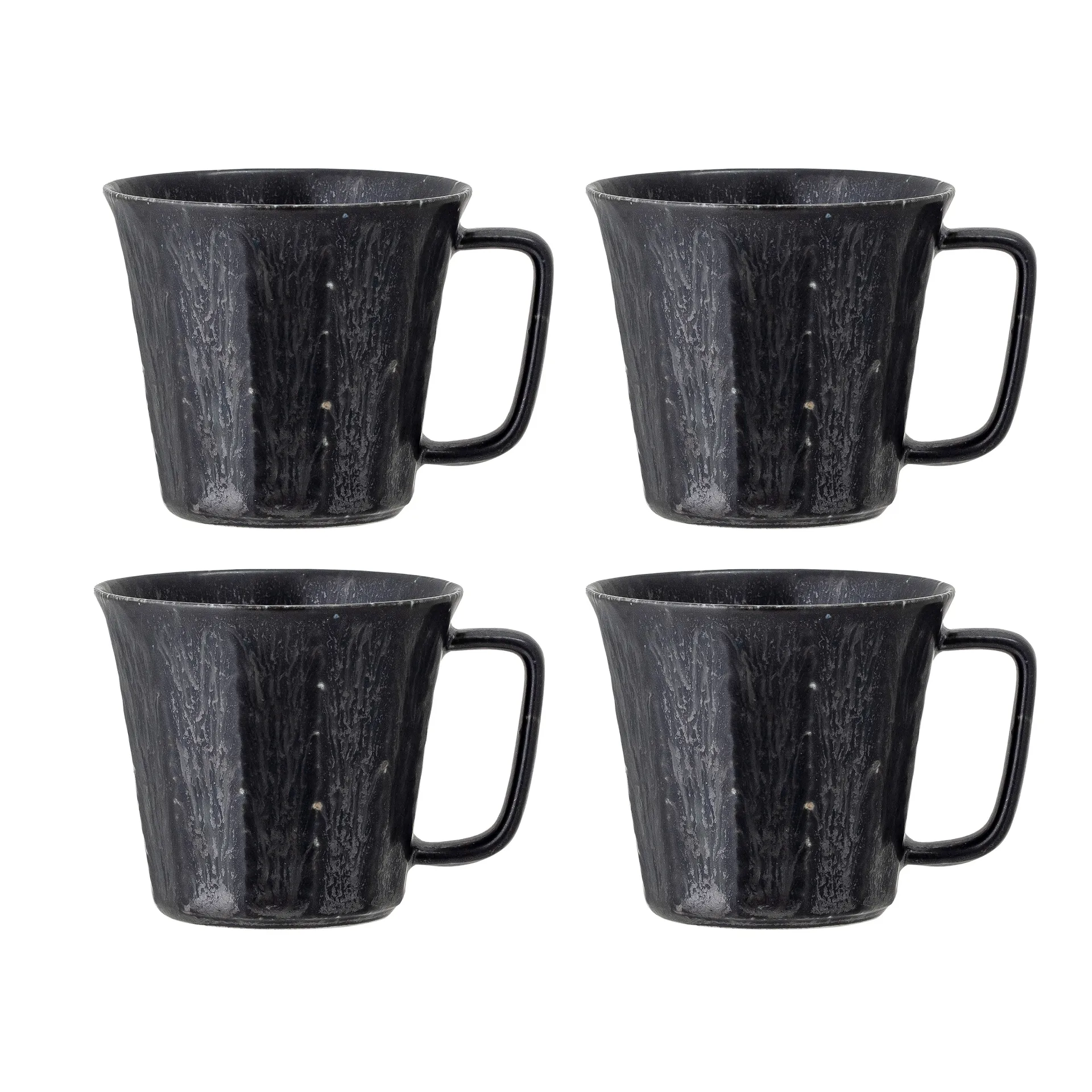 4 Tazas Yoko 32 cl, negro Bloomingville