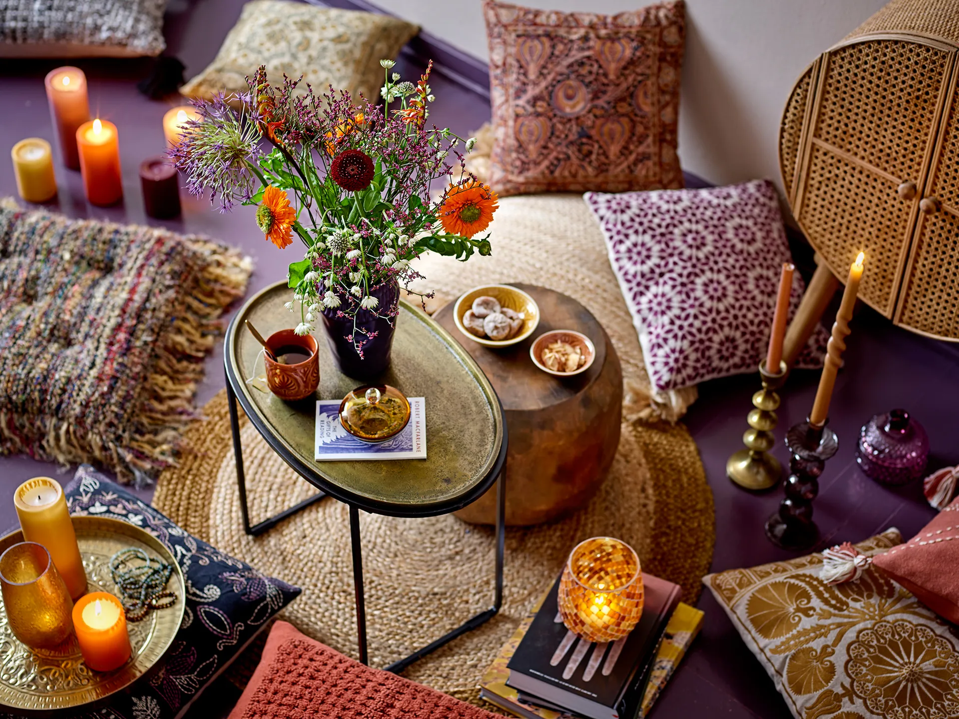 4 Velas Shimmer, marrón Bloomingville