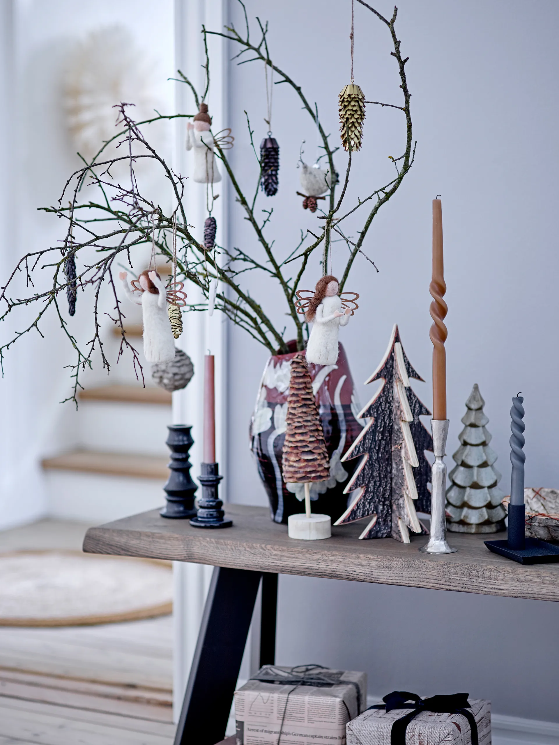 4 Velas Shimmer, marrón Bloomingville