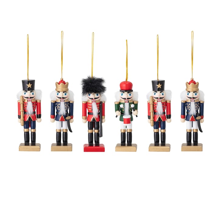 6 Colgantes de navidad Mahi Ornament cascanueces, Multi Bloomingville