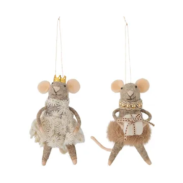 Adorno navideño Peo lana 2 piezas - Marrón - Bloomingville