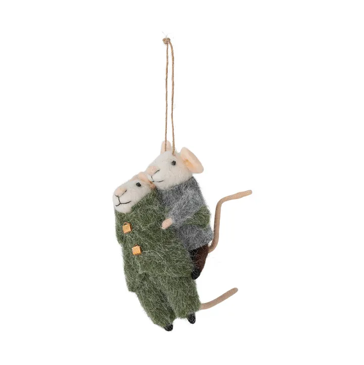 Adorno navideño Peo lana 2 piezas - Verde-gris, 11 cm - Bloomingville