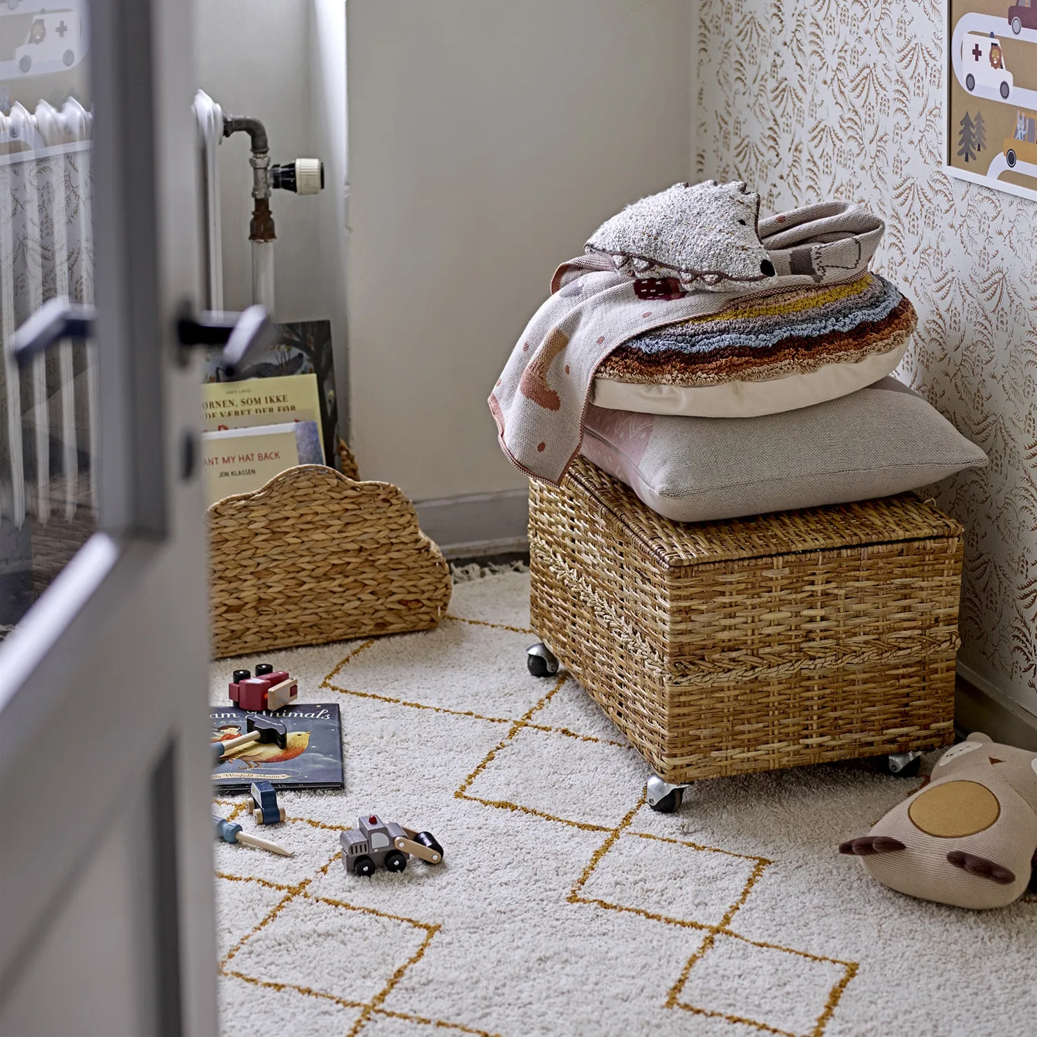 Alfombra de algodón Bloomingville 140 x 200 cm, Amarillo Bloomingville