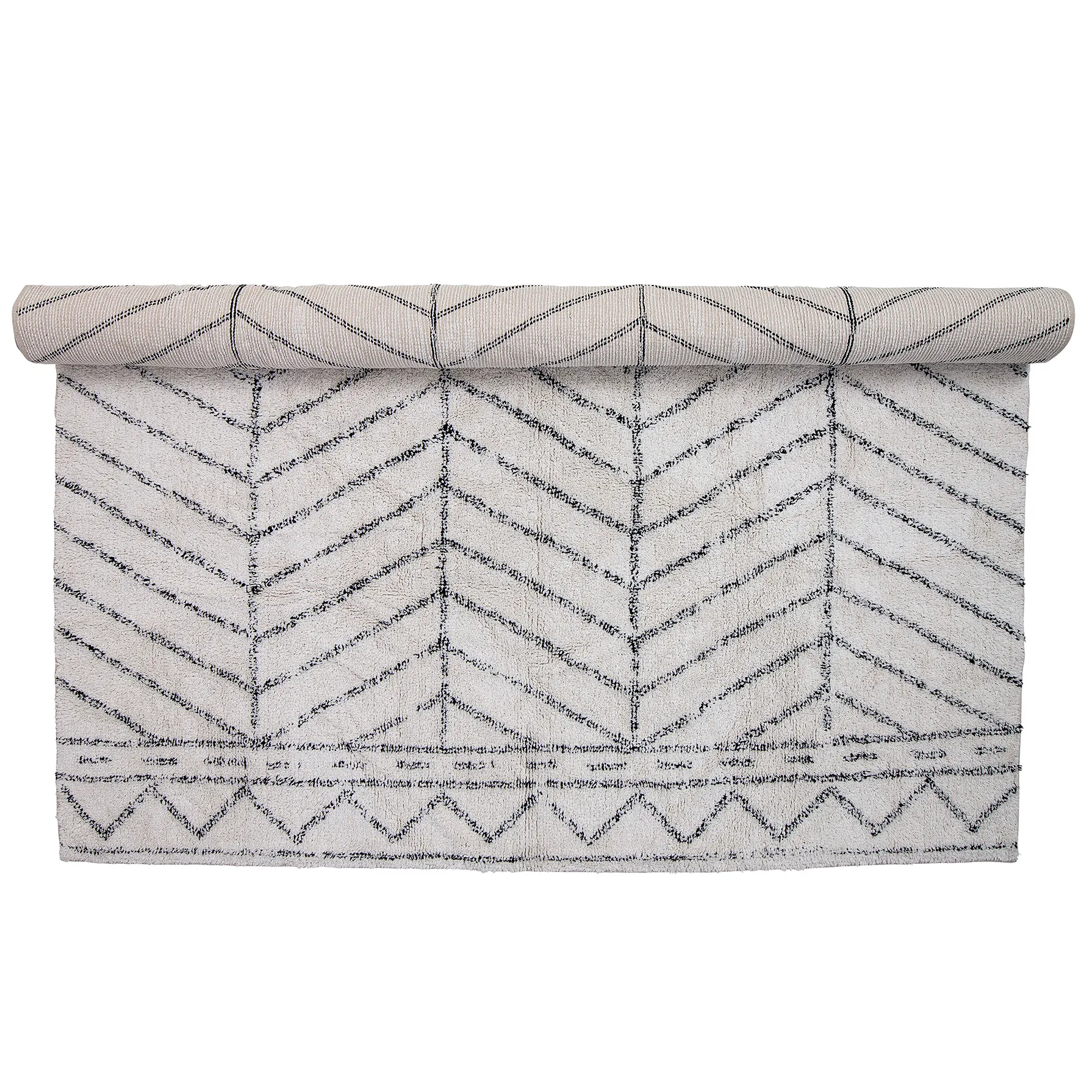Alfombra de algodón Bloomingville con estampado, negro-blanco Bloomingville