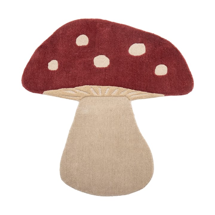 Alfombra de lana Mushroom 85x90 cm - Rojo-blanco - Bloomingville
