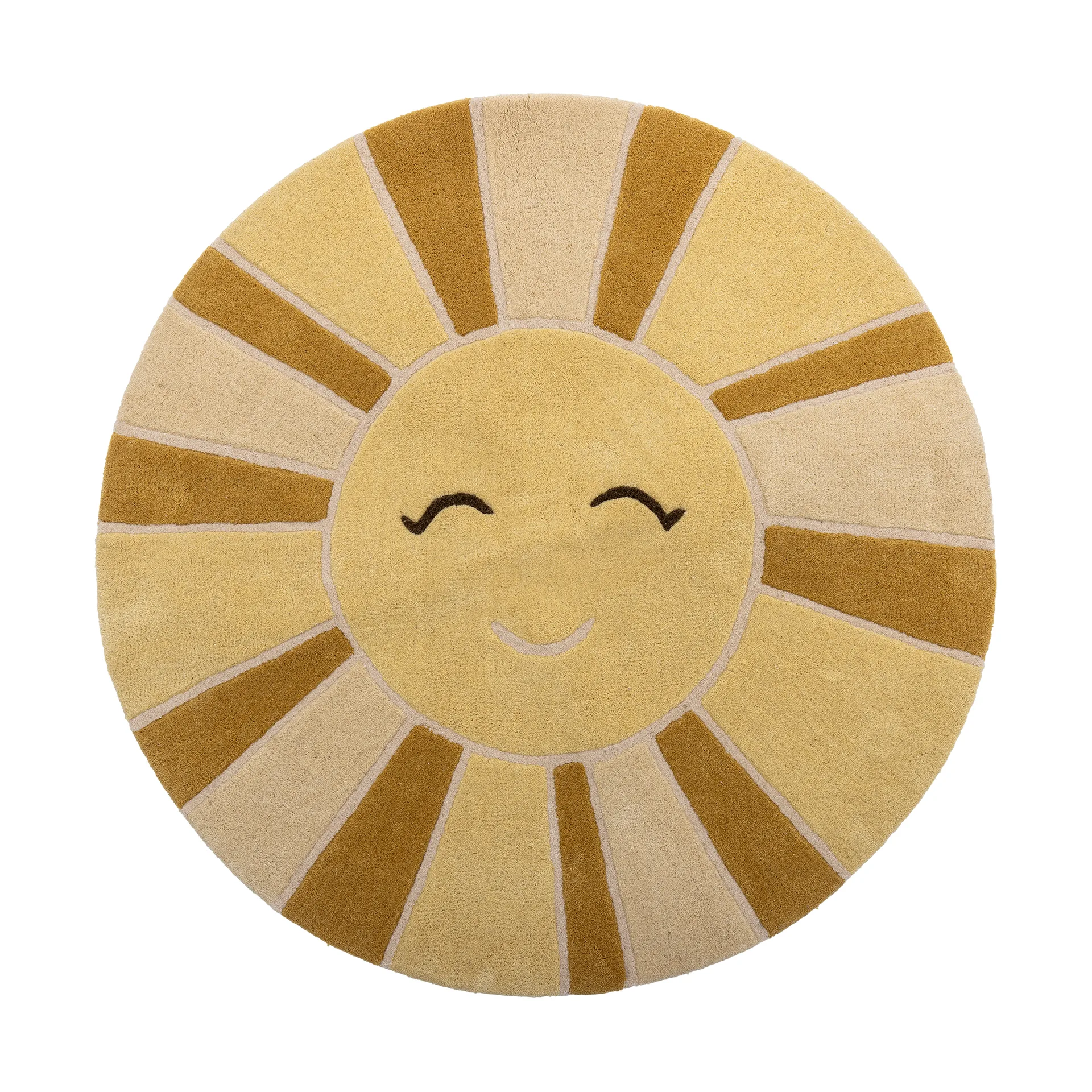 Alfombra de lana Sun Ø110 cm, Amarillo Bloomingville