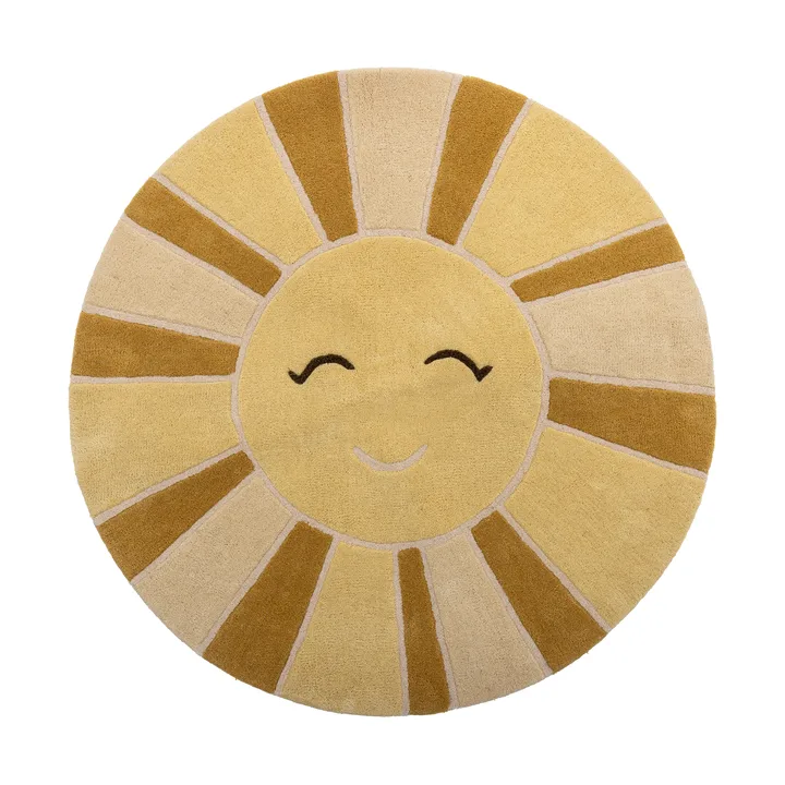 Alfombra de lana Sun Ø110 cm - Amarillo - Bloomingville