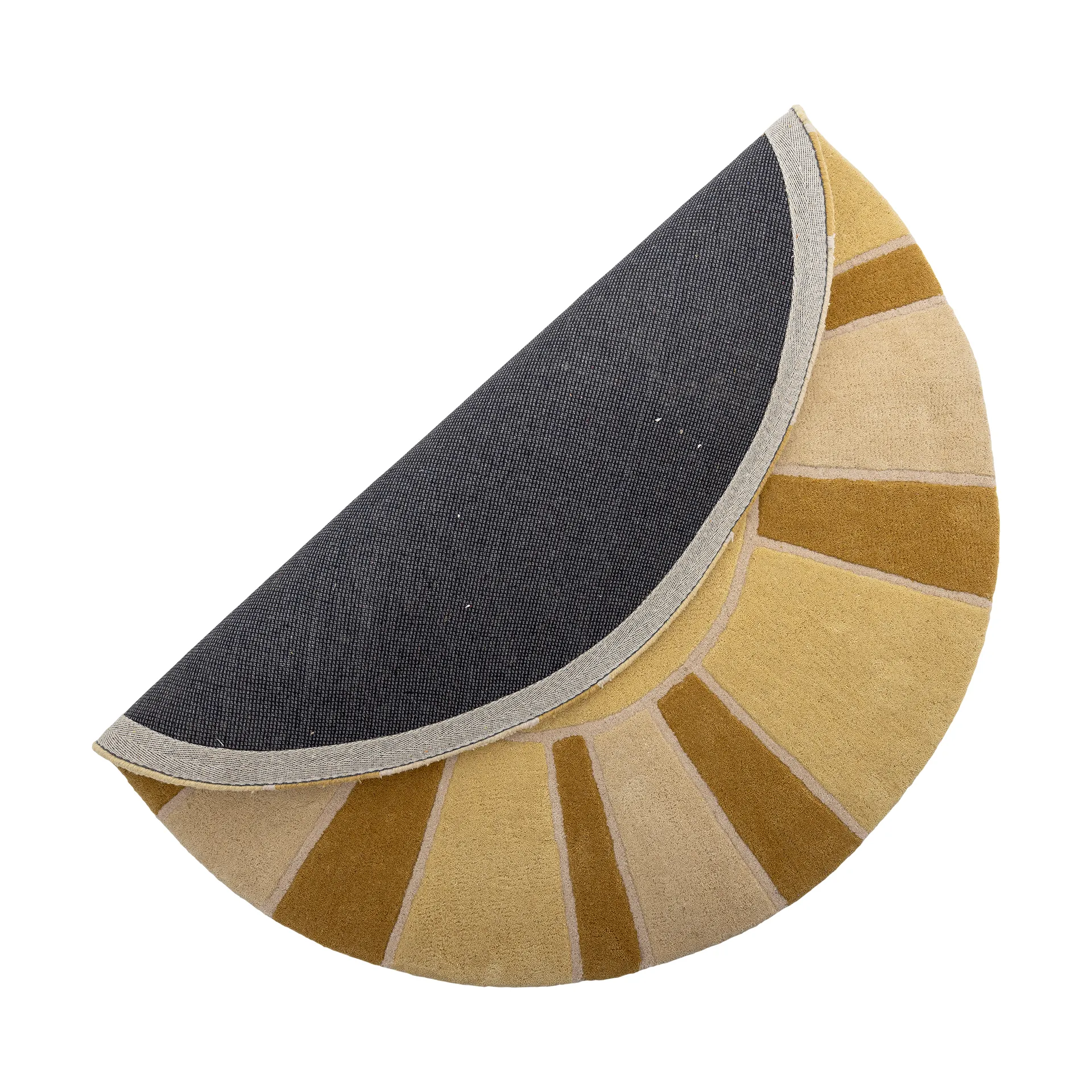 Alfombra de lana Sun Ø110 cm, Amarillo Bloomingville