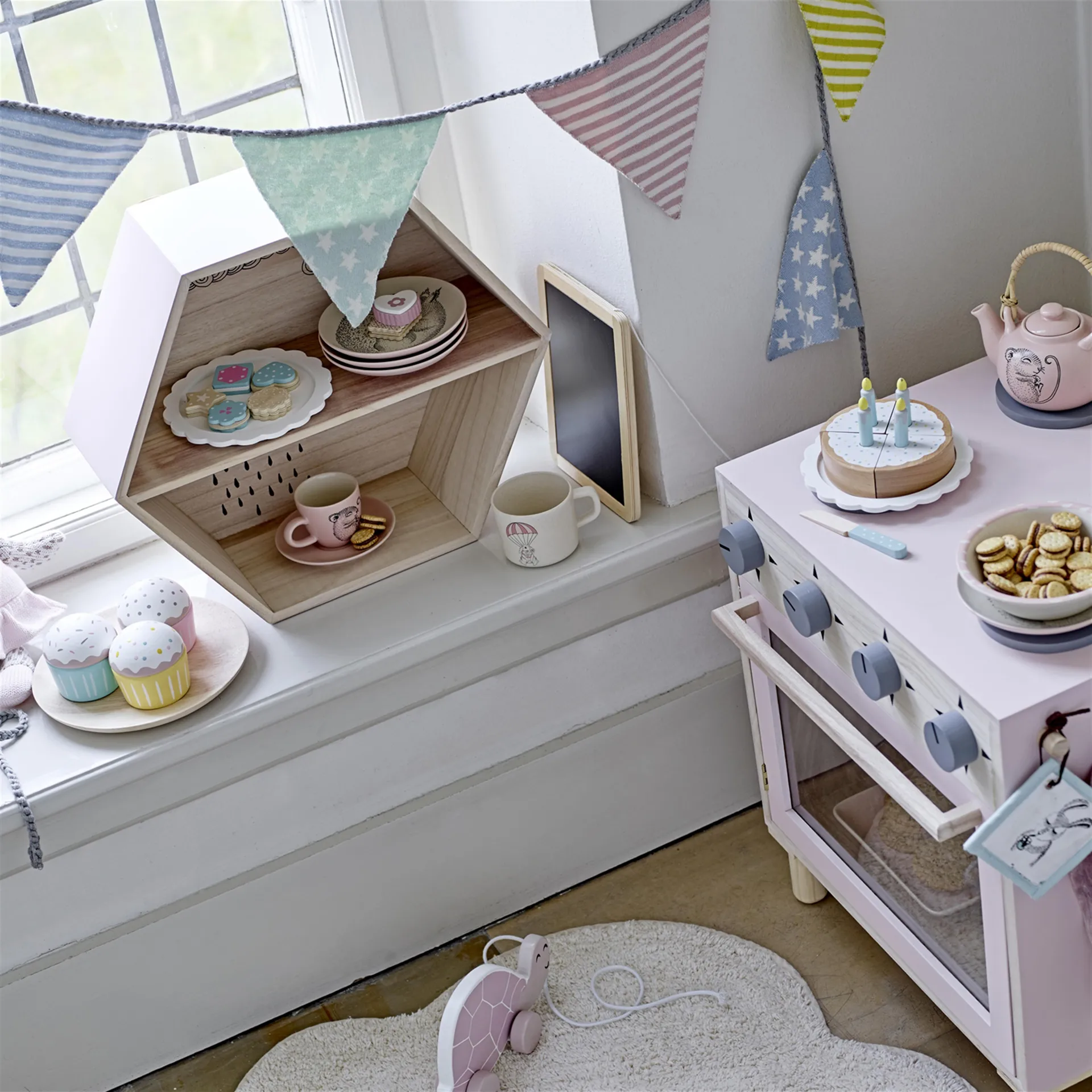 Alfombra infantil Cloud, natural Bloomingville