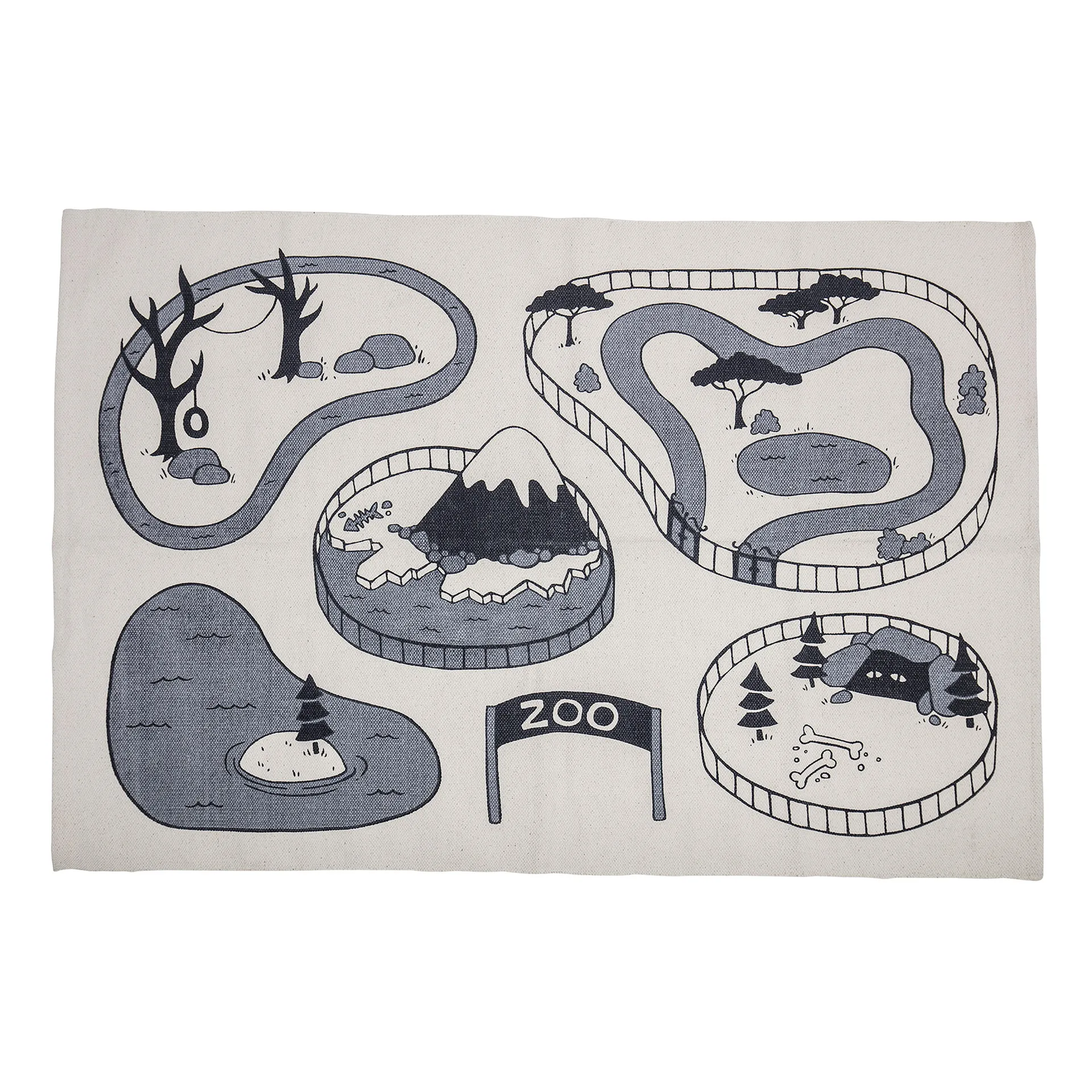 Alfombra infantil Zoo, grisy Bloomingville