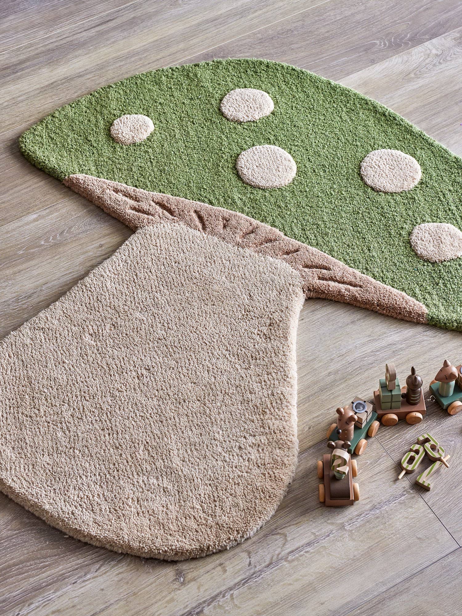 Alfombra Mushroom, Verde, lana Bloomingville