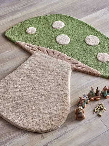 Alfombra Mushroom - Verde, lana - Bloomingville