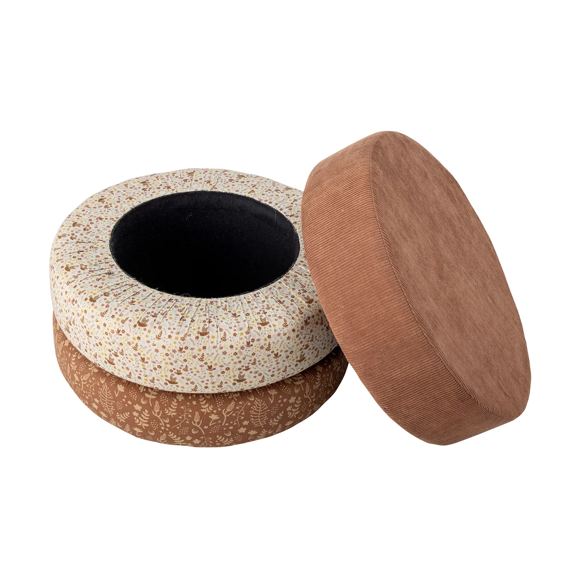 Asiento puff Jo 32xØ43 cm, Marrón Bloomingville