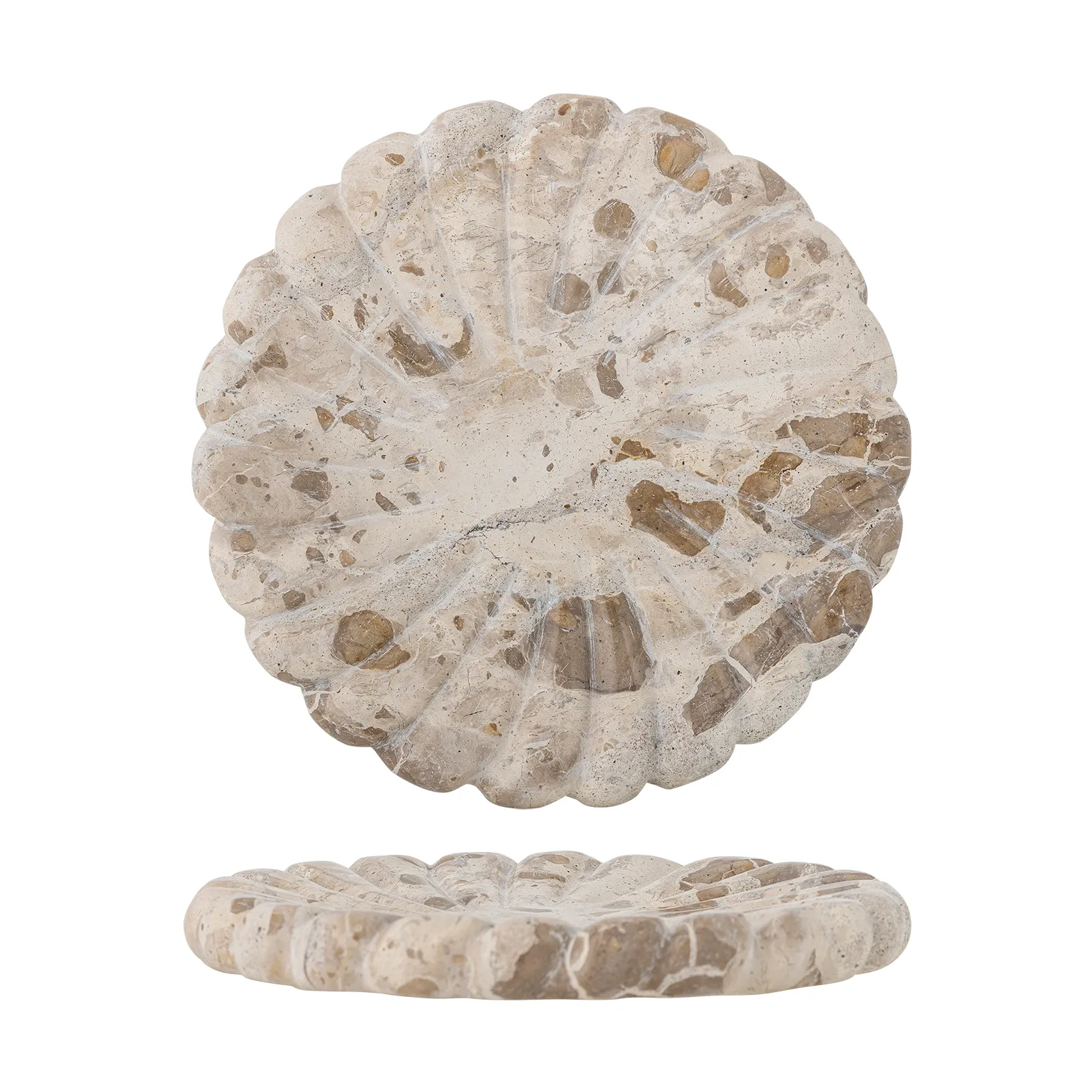 Bandeja de mármol Marlie Ø22,5 cm, Natural Bloomingville