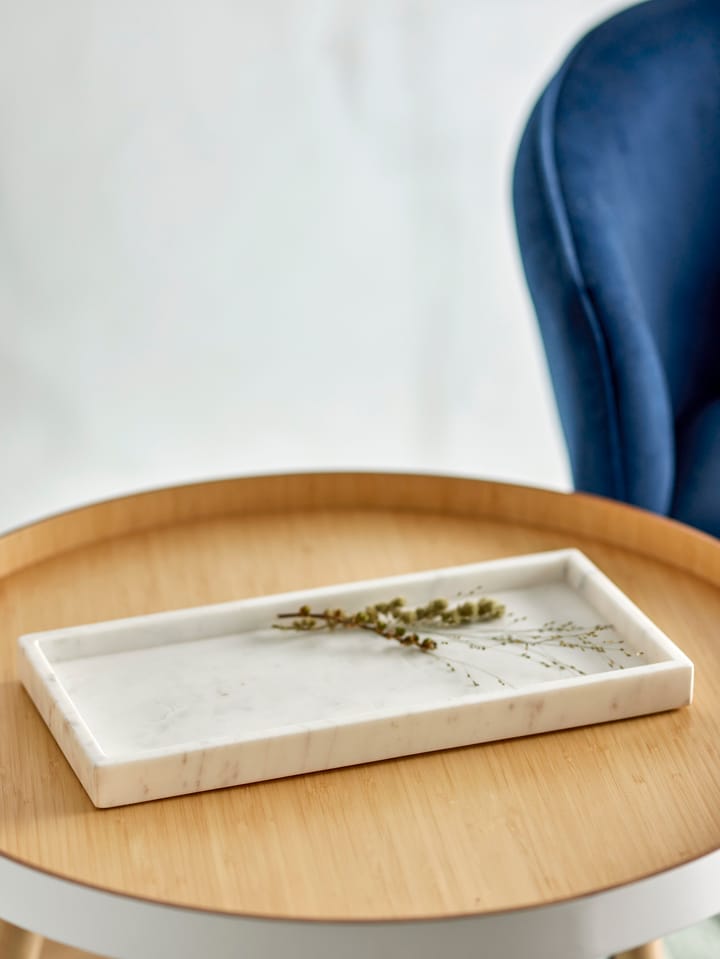 Bandeja decorativa Majsa 18x38 cm, White marble Bloomingville