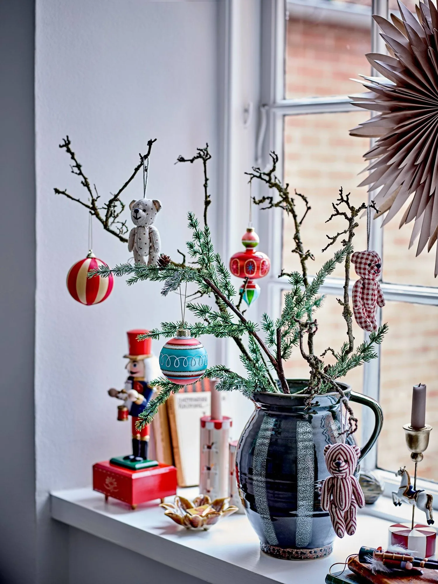 Bola de Navidad Wynn, Rojo, 3-pack, Ø8 cm Bloomingville