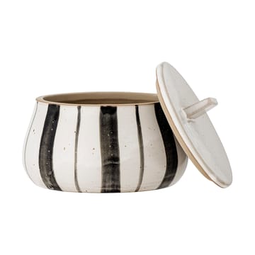 Bote con tapa Marita Ø12 cm - Negro-blanco - Bloomingville