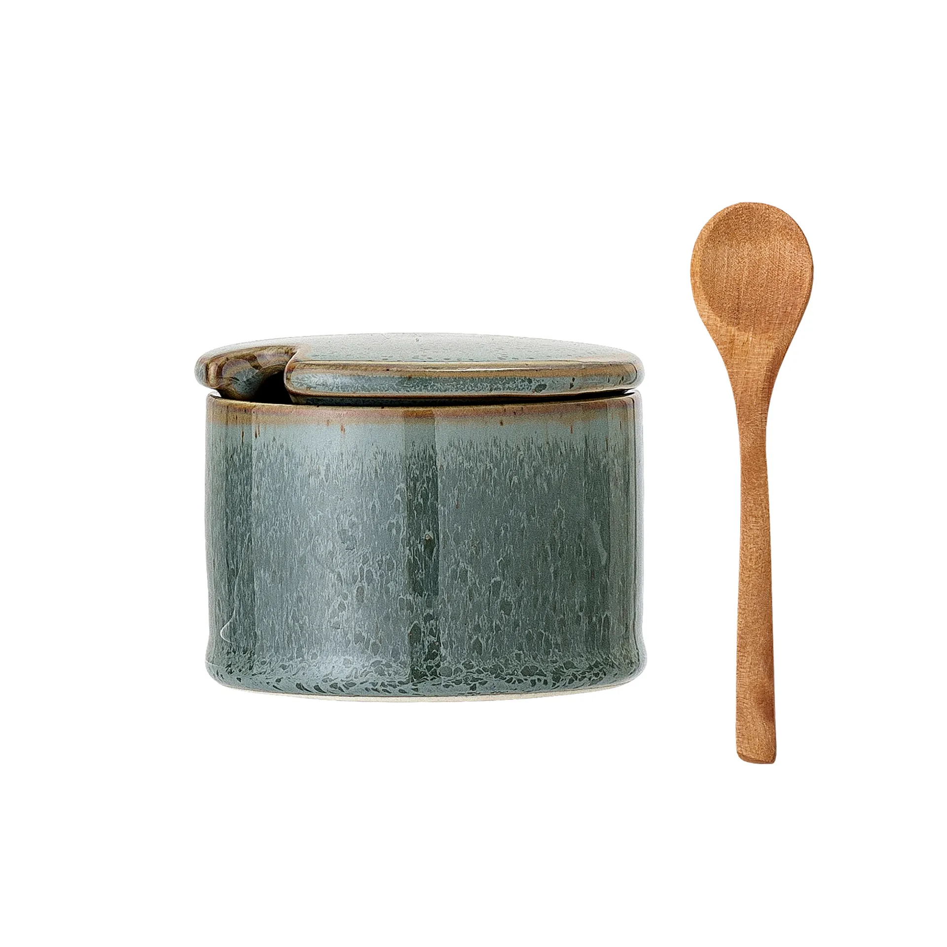 Bote con tapa y cuchara Pixie, verde Bloomingville