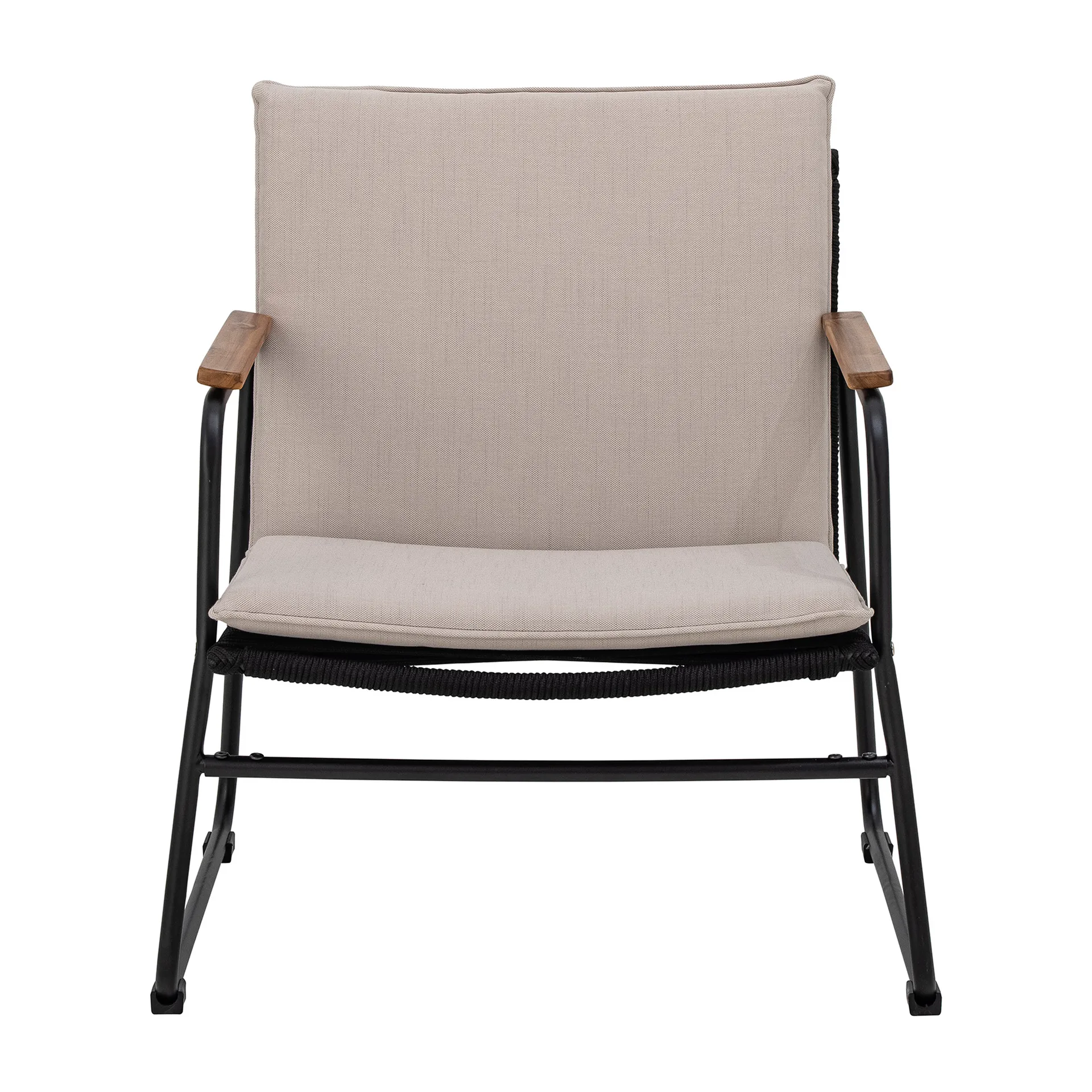 Butaca Lounge de jardín Hampton 68x71x76 cm, negro-beige Bloomingville