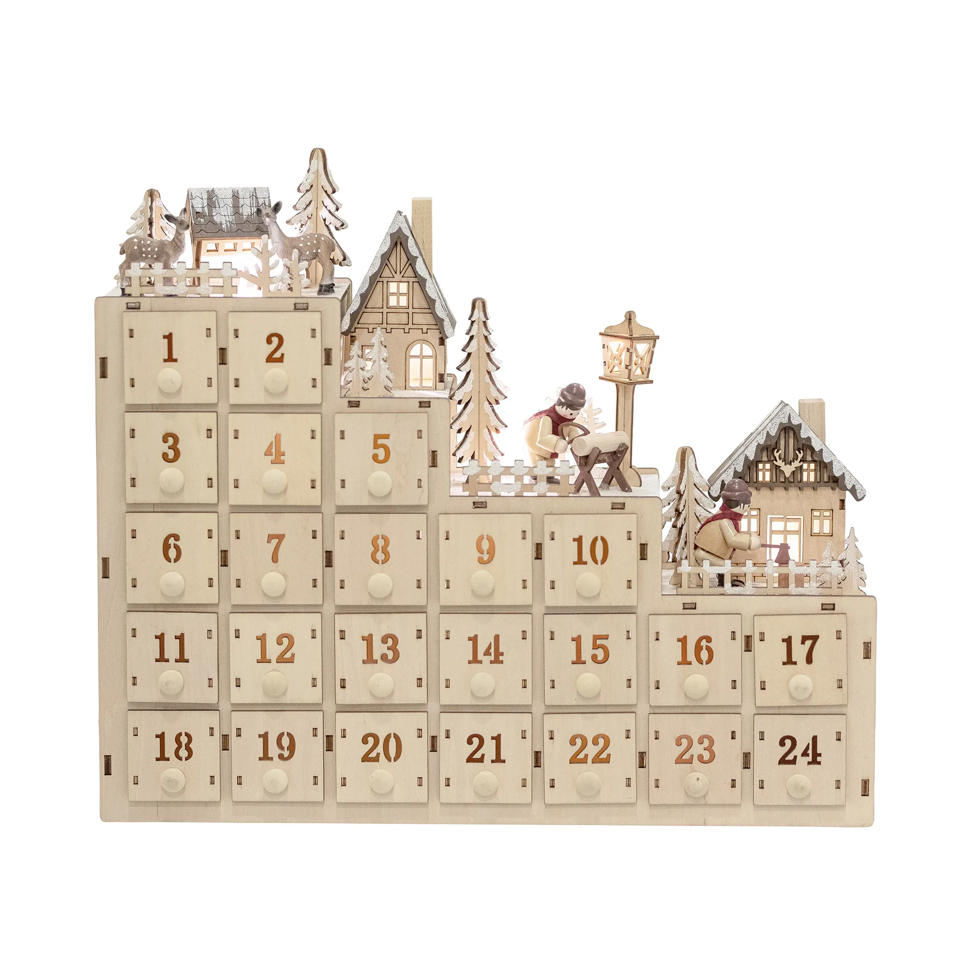 Calendario de navidad Richie 33x38 cm, natural Bloomingville