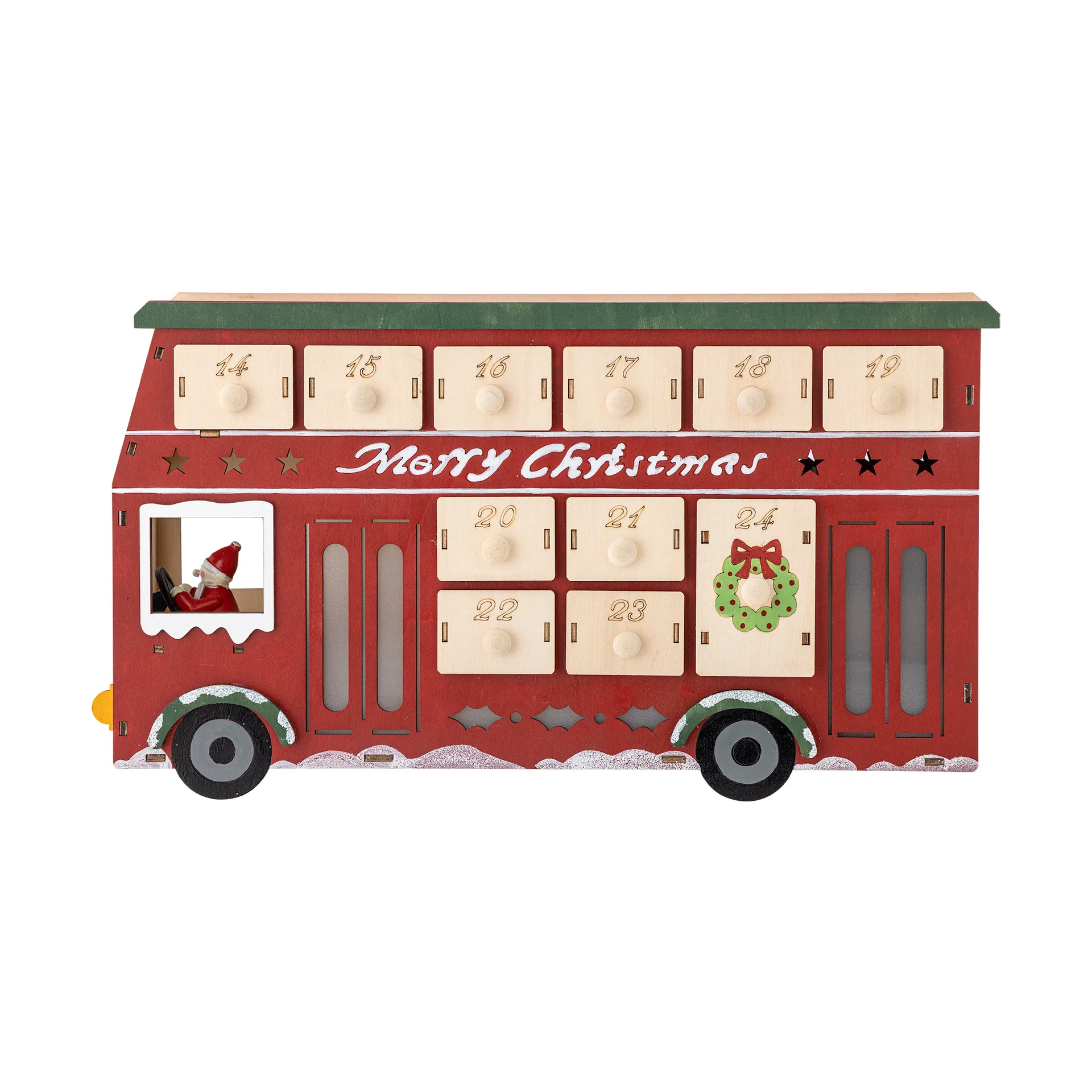 Calendario Edward con autobús luminoso, Rojo Bloomingville