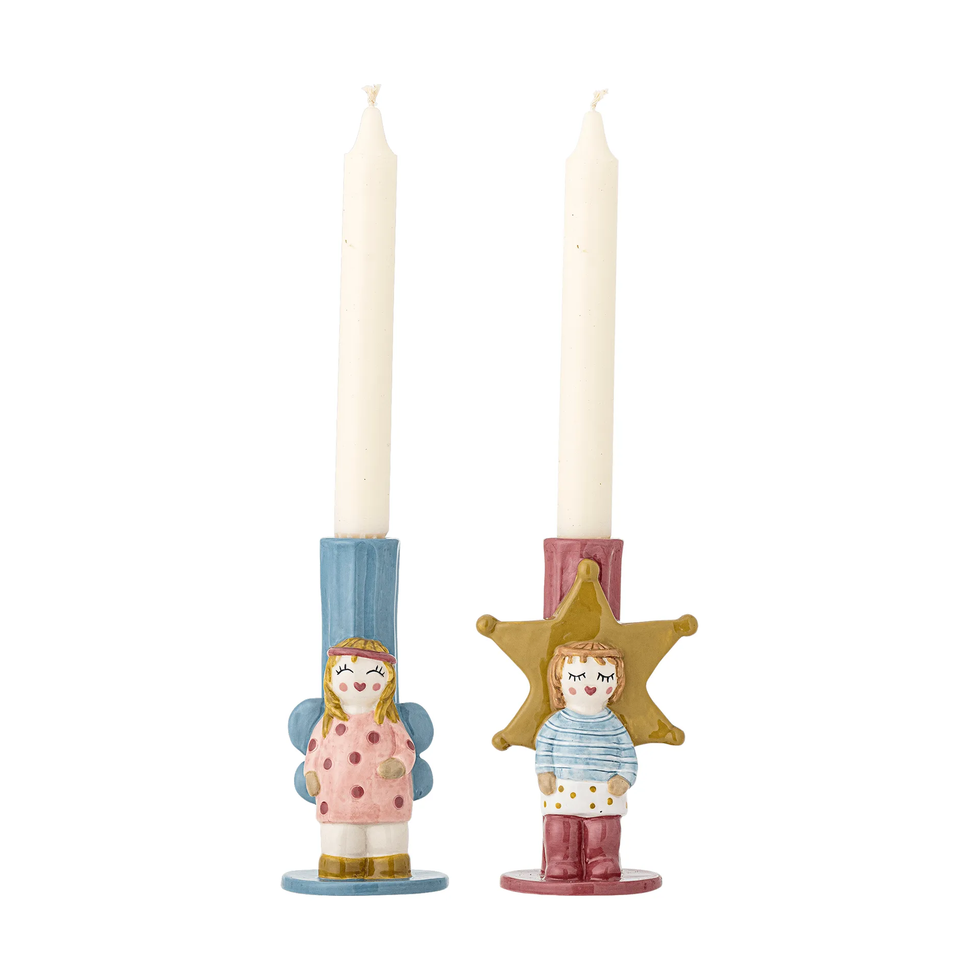 Candelabro Bisby, Azul-rosa, 2 piezas, 15 cm Bloomingville