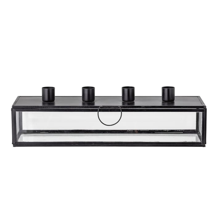 Candelabro de adviento Pelo 34 cm, negro-transparente Bloomingville